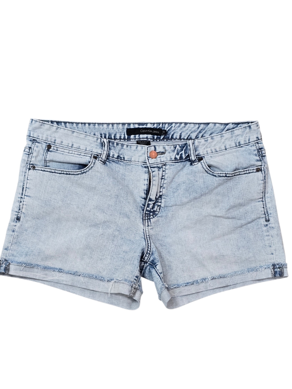 Calvin Klein  Light Wash Cuffed Denim Shorts Size 14